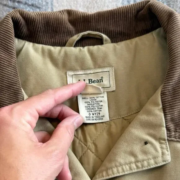 Vintage Women’s L.L. Bean Quilt Lined Barn Coat Size Petite Medium Corduroy - Picture 5 of 12